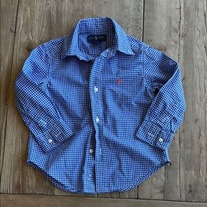 Blue Checkered Kids Shirt by Ralph Lauren